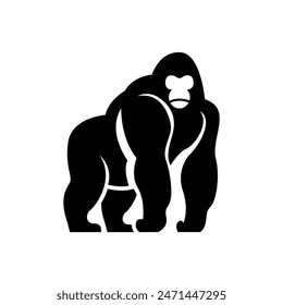 Gorilla line art, Vector illustration logo template design