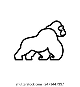 Gorilla line art, Vector illustration logo template design