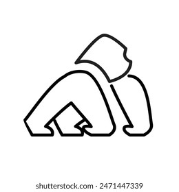 Gorilla line art, Vector illustration logo template design