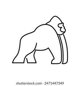 Gorilla line art, Vector illustration logo template design