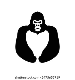 Arte de línea de gorila, diseño de Plantilla de logotipo de Ilustración vectorial