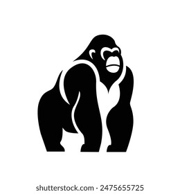 Gorilla line art, Vector illustration logo template design