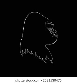 Gorilla line art, Vetor ilustration logo template design, Gorilla em estilo de desenho de arte de linha