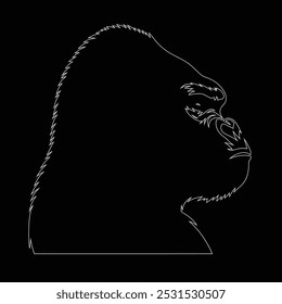 Gorilla line art, Vetor ilustration logo template design, Gorilla em estilo de desenho de arte de linha