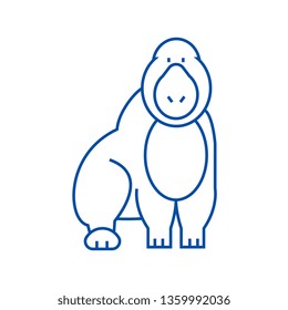 Gorilla line icon concept. Gorilla flat  vector symbol, sign, outline illustration.