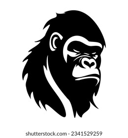 Gorilla line icon. Monkey, macaque, zoo, jungle, banana, chimpanzee, orangutan, primate. Black vector icons on a white background for Business