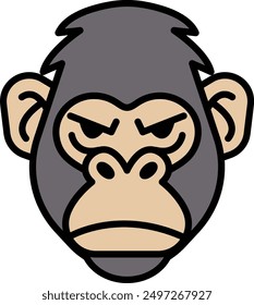 A gorilla in line icon style