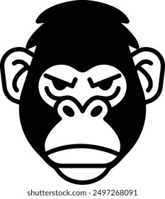 A gorilla in line icon style