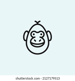gorilla line logo. animal logo