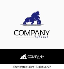 Gorilla logo animal design vector