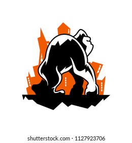 Gorilla Logo with Building