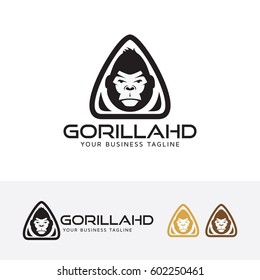 Gorilla logo design. Creative and Modern Gorilla head logo concept. Vector logo template