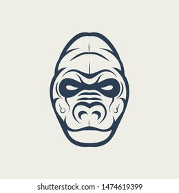 gorilla Logo Design icon illustration