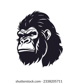 Gorilla logo design isolated on white background. Gorilla mascot cartoon logo modern design. Vector stock