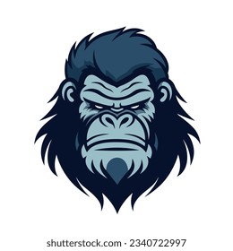 Gorilla logo design isolated on white background. Gorilla mascot cartoon logo modern design. Vector stock