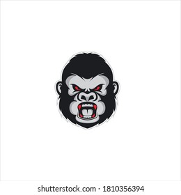 Gorilla Logo Design Silhouette Icon Vector