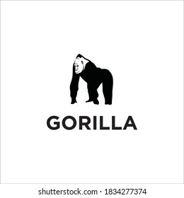 gorilla logo design silhouette vector