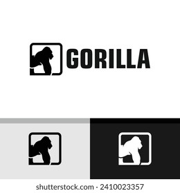 Diseño del logotipo del gorila. Sencillo y moderno. Ilustración del vector