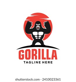Gorilla Logo Design. Simple and Modern. Vector illustration