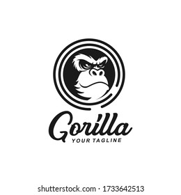 Idea de la plantilla de diseño del logotipo de gorila