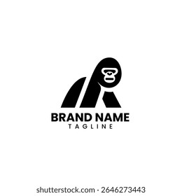 modelo de elemento de vetor de design de logotipo do gorilla