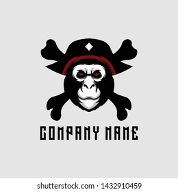 gorilla logo design vector illustration