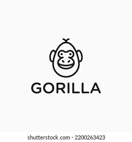 Gorilla Logo Design Vector Illustration