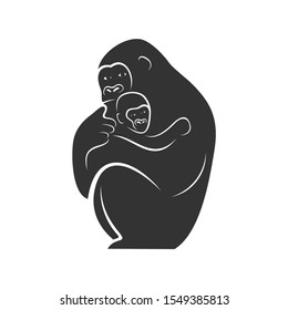 Gorilla Logo Design Vector. King kong logo Template