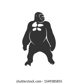 Gorilla Logo Design Vector. King kong logo Template