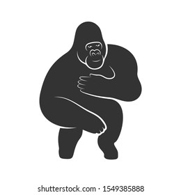 Gorilla Logo Design Vector. King kong logo Template