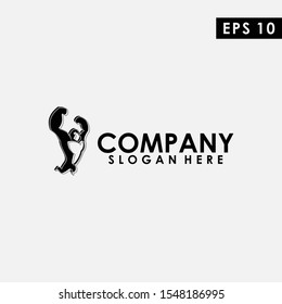 Gorilla Logo Design Vector Template. Modern Design. Flat Logo. Gorilla Icon. Vector Illustration