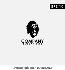 Gorilla Logo Design Vector Template. Modern Design. Flat Logo. Gorilla Icon. Vector Illustration