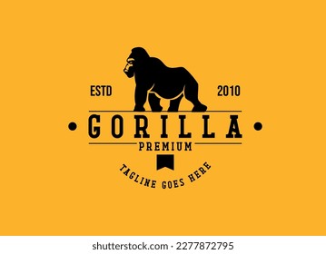 Gorilla Logo Design Vector Template. Modern Design. Flat Logo. Gorilla Icon. Vector Illustration