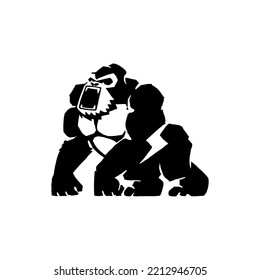 Gorilla Logo Design In White Background