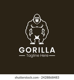 plantilla de diseño vectorial de icono de logotipo de gorila