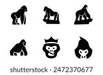 Gorilla logo icon, vector illustration design template