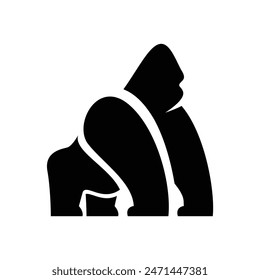 Gorilla logo icon, vector illustration design template