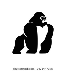 Gorilla logo icon, vector illustration design template