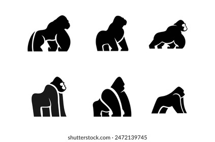 Gorilla logo icon, vector illustration design template