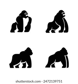 Gorilla logo icon, vector illustration design template
