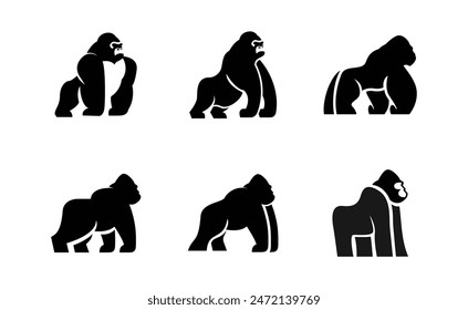 Gorilla logo icon, vector illustration design template