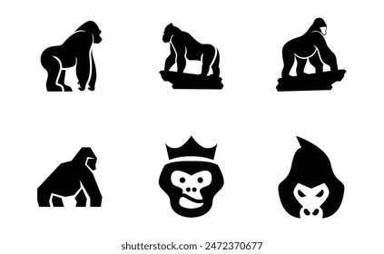 Gorilla logo icon, vector illustration design template