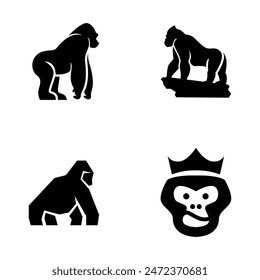 Gorilla logo icon, vector illustration design template