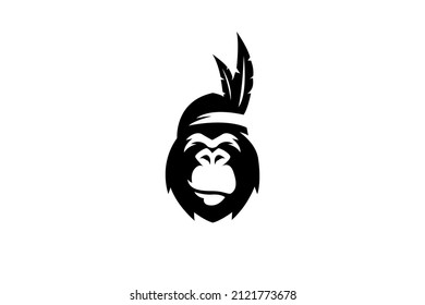 gorilla logo illustration vector image