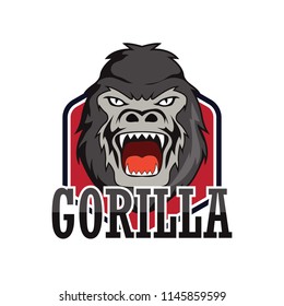 gorilla logo isolated on white background. vector illustration