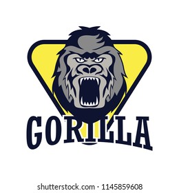 gorilla logo isolated on white background. vector illustration