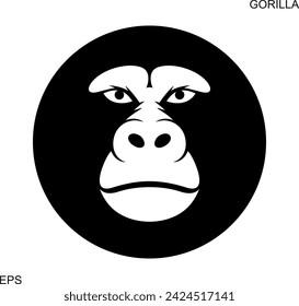 Logo de Gorilla. Gorila aislado sobre fondo blanco