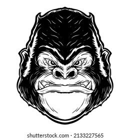 Gorilla logo mascot illustration for tshirt