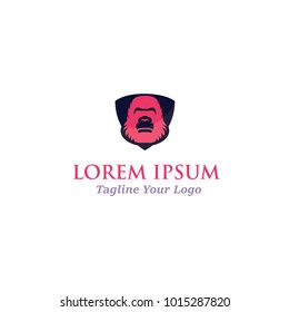 Gorilla Logo mascot pink vector illustration