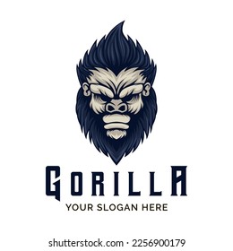 Gorilla Logo. Gorilla Mascot Logo Vector Design Template